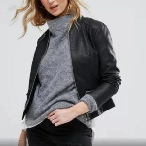 Vila Clothes Faux Leather Moto Jacket